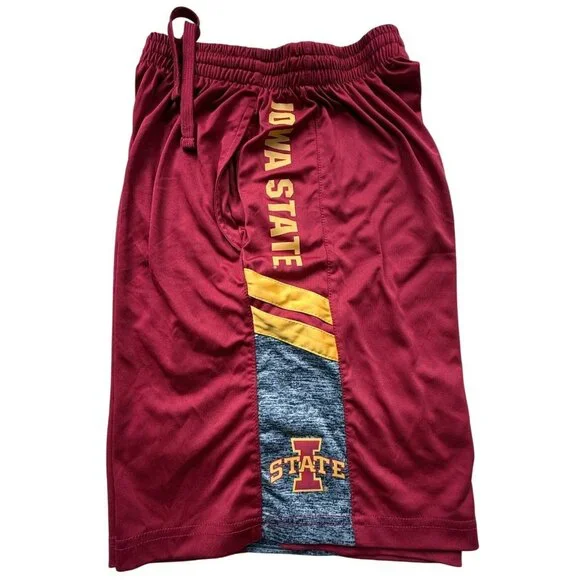 Iowa State Cyclones Red & Gray Athletic Basketball Shorts Mens Small Colosseum - Picture 2 of 16